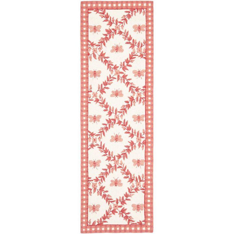 Chelsea HK55 Hand Hooked Runner Rug - Ivory/Rose - 2'6"x10' - Safavieh.
