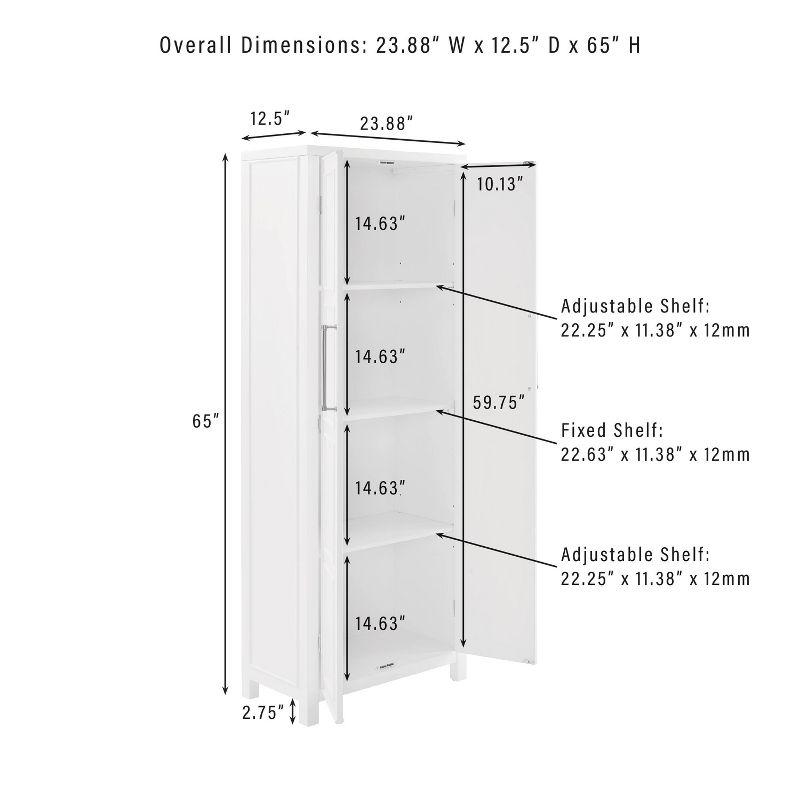 Crosley Cutler Storage Pantry White : Modern Farmhouse Style, 4 Fixed & Adjustable Shelves, MDF Wood Veneer, 65" Height