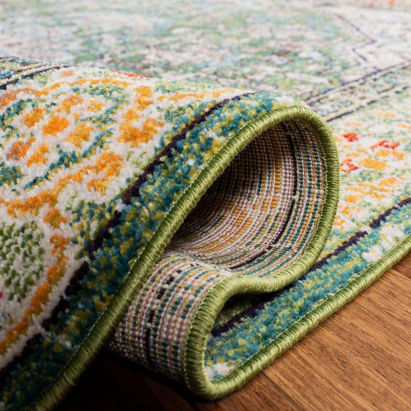 Madison MAD474 Power Loomed Indoor Accent Rug - Green/Turquoise - 3'x3' - Safavieh