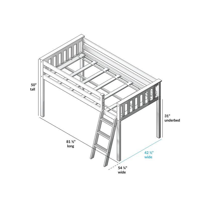 Max & Lily Twin Low Loft with Curtains