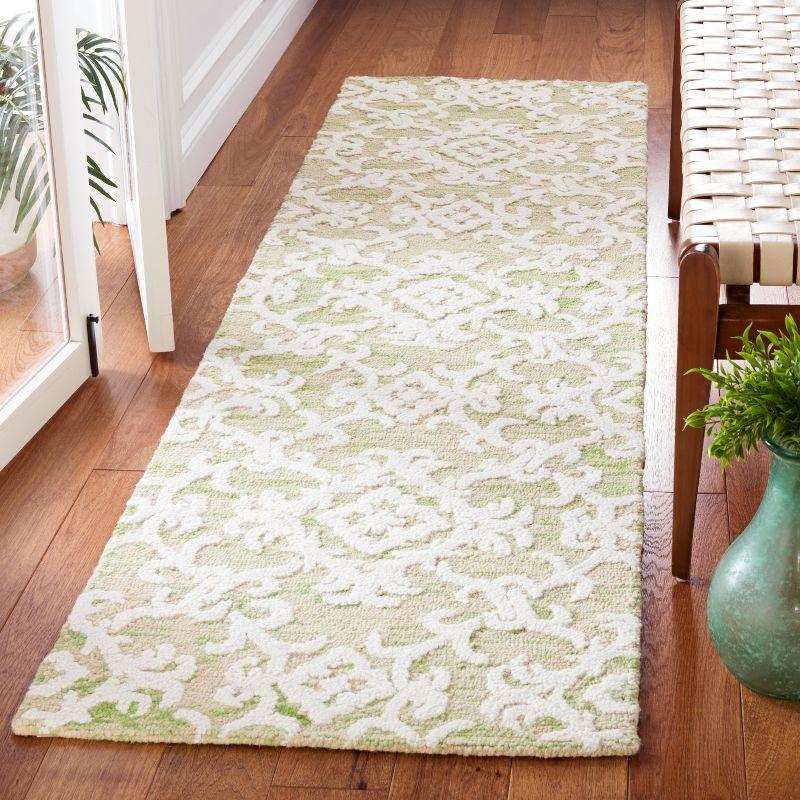 Blossom BLM104 Hand Tufted Runner Rug - Light Green/Ivory - 2'3"x8' - Safavieh.