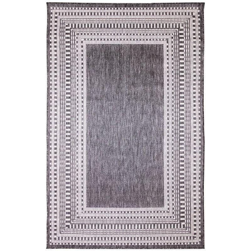 Liora Manne Malibu Etched Border Indoor/Outdoor Rug Charcoal 7'10" x 9'10"