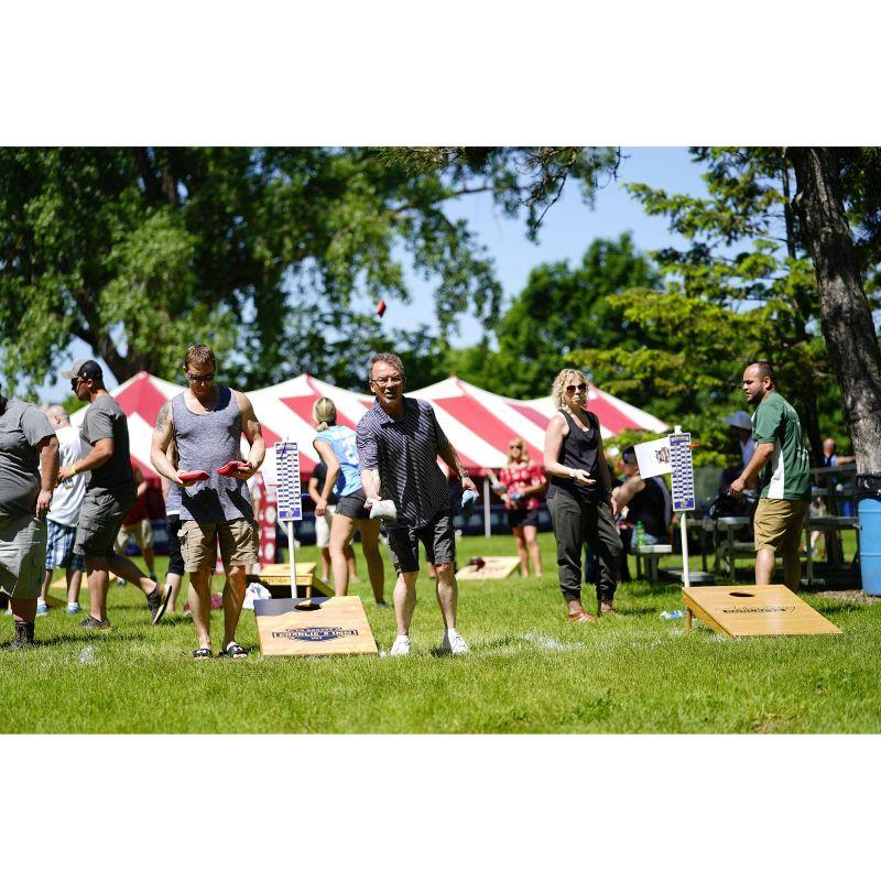 Kelly Green and Gray Wooden Cornhole Board Set with Bean Bags