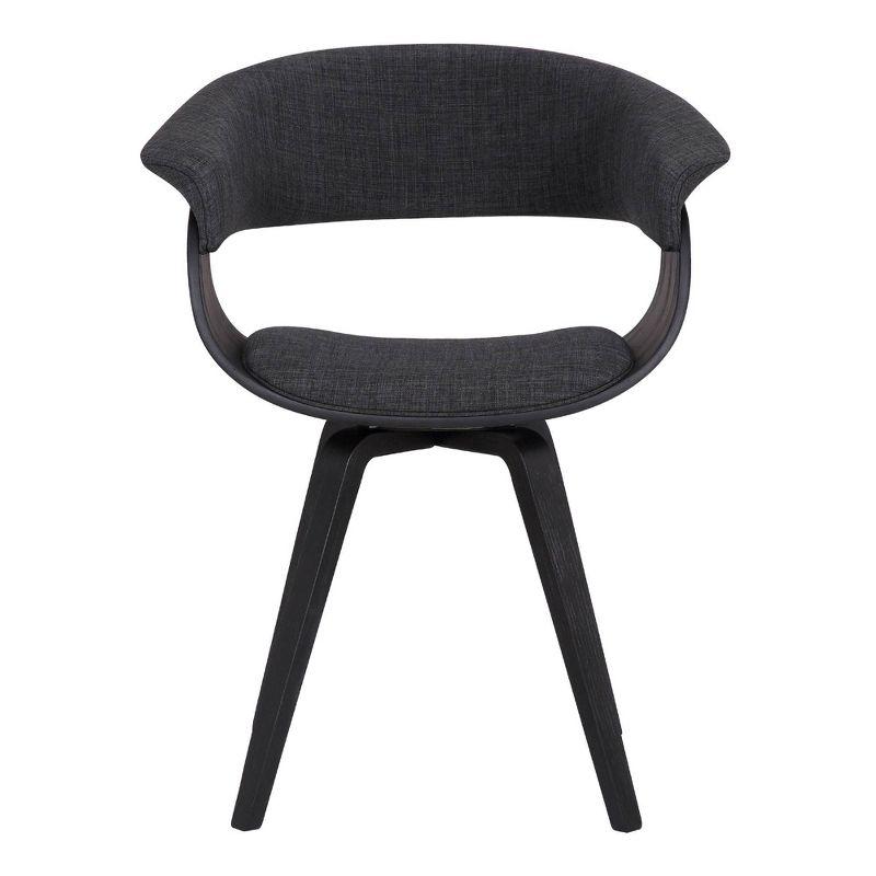 Modern Charcoal Upholstered Dining Chair with Black Wood Finish