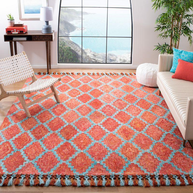 Hand-Tufted Multicolor Boho-Mod Wool Blend 6' x 9' Area Rug