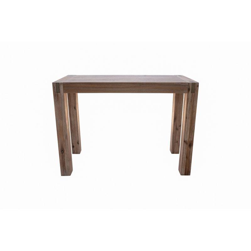 Woodstock Acacia Wood and Bronze Media Console Table, Brushed Driftwood