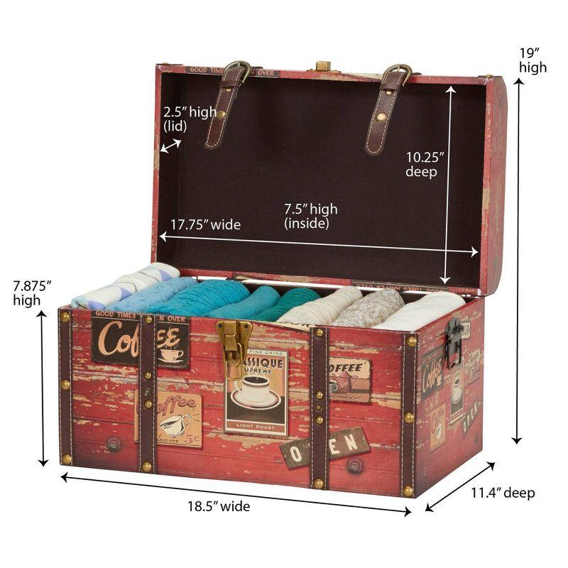 Household Essentials Medium Decorative Trunk Brown: Storage Trunk for Living Room, All Ages, No Assembly Required