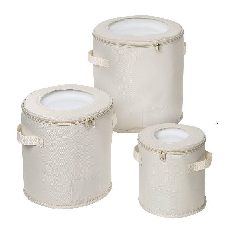 Honey-Can-Do 3pc Round Tableware Storage - Natural