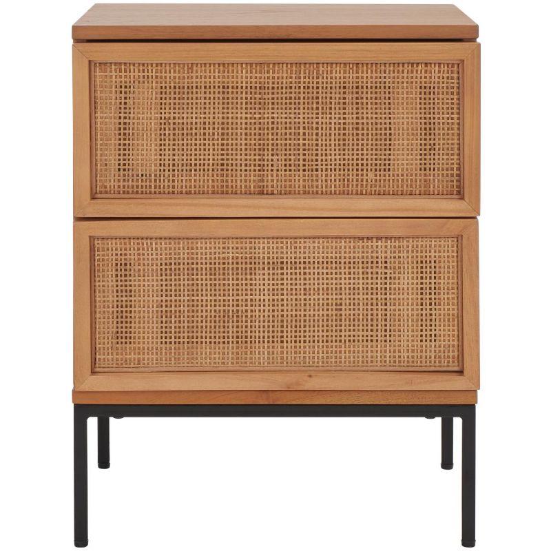 Zadie 2 Drawer Rattan Nightstand - Safavieh