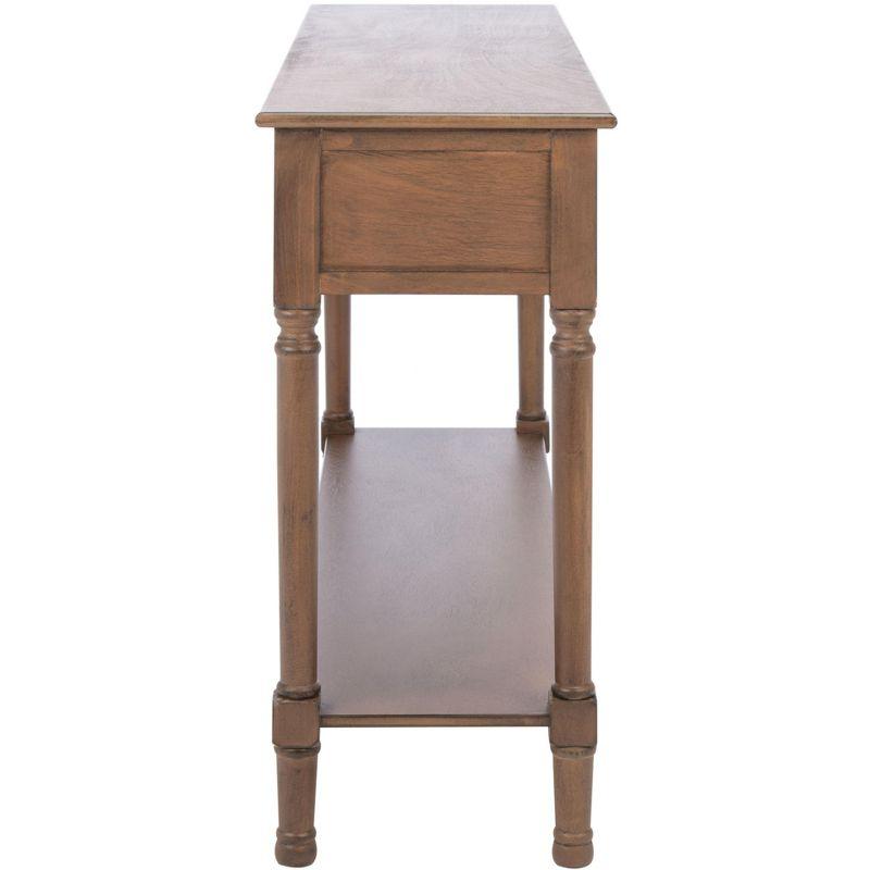 Landers Brown Wood and Metal 3-Drawer Console Table