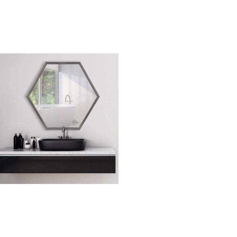 Laverty 24" x 26" Modern Hexagon Black Framed Wall Mirror