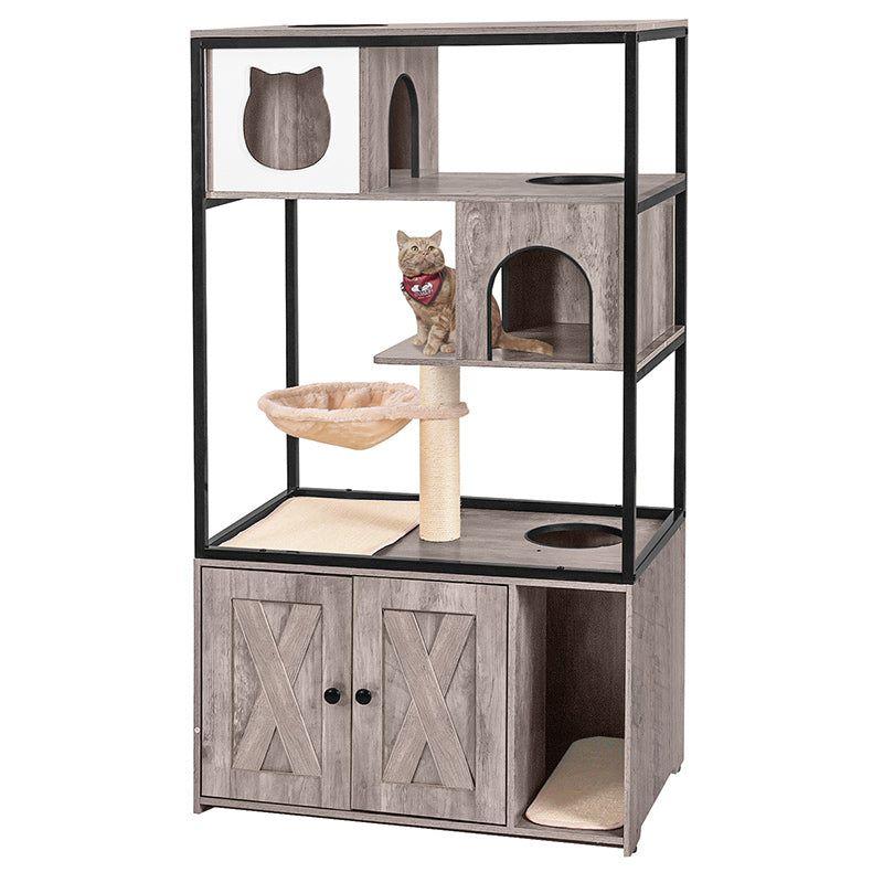 Cat Litter Box Enclosure, Litter Box Furniture Hidden, Wooden Cat Washroom Furniture