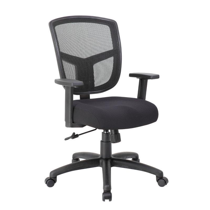 Task Chair Synchro-Tilt Black - Boss Office Products: Ergonomic Mesh, Adjustable Arms, Swivel Base