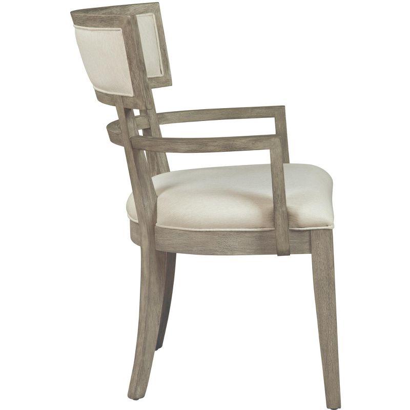 Bedford Gray Wood Accent Chair with Linen Upholstery