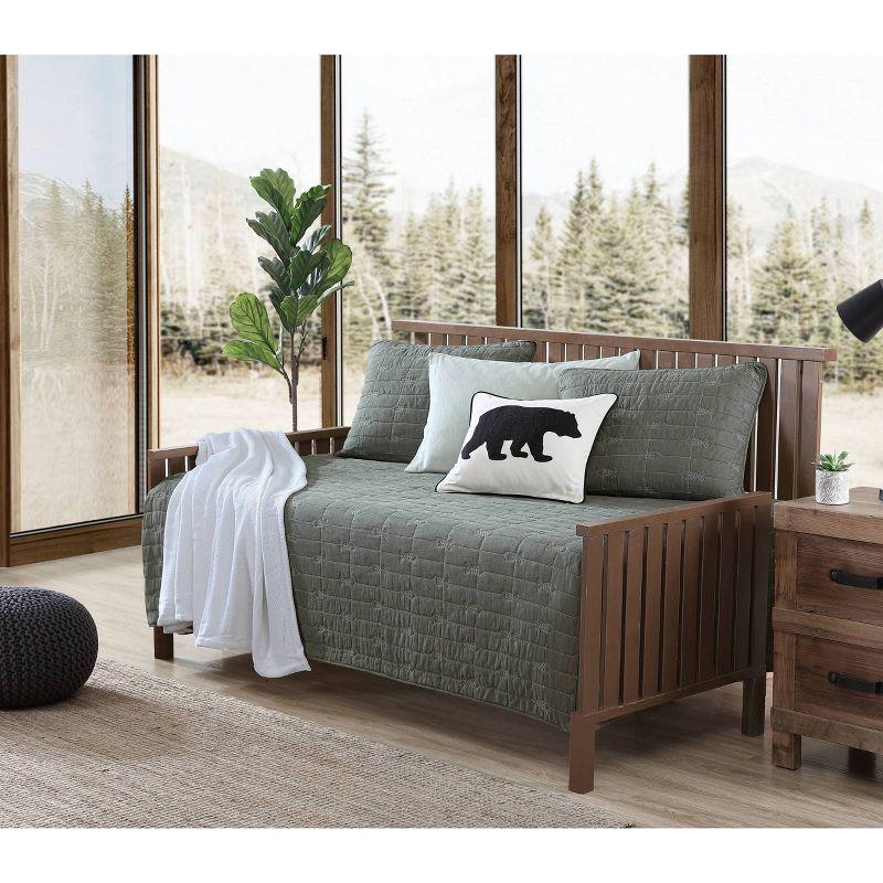 Eddie Bauer Troutdale Solid Cotton Green 4 Piece Daybed Set