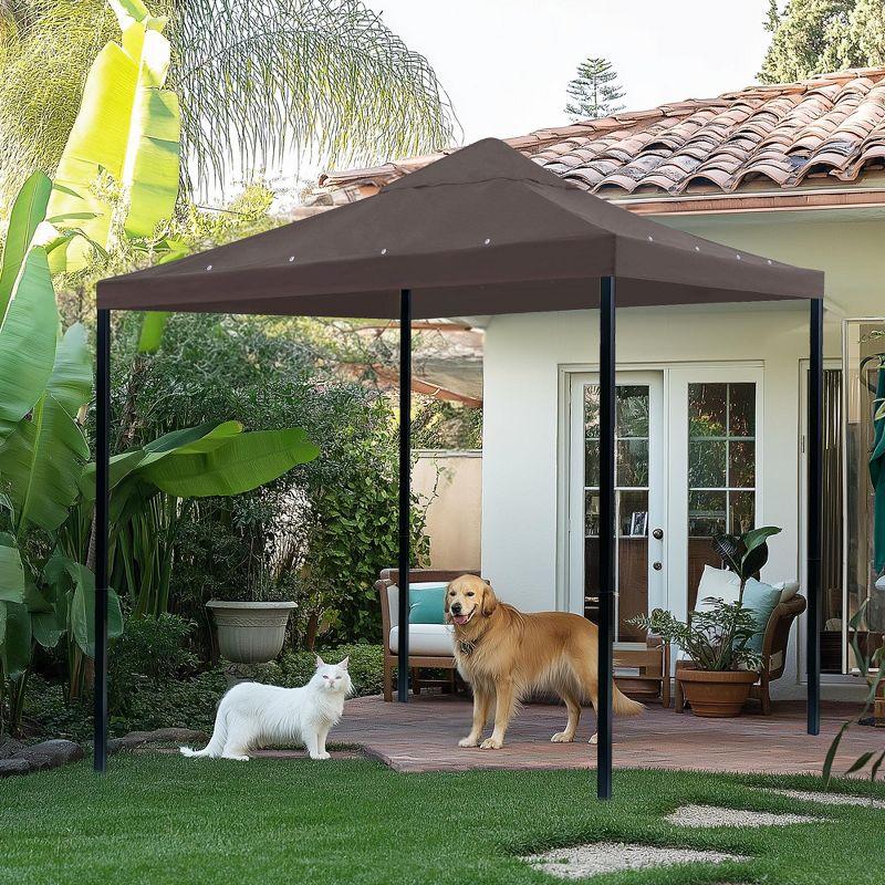 Yescom 10x10Ft Gazebo Top Replacement for beach cabanas for 1 Tier Outdoor Canopy Cover Patio Garden Yard Party Coffee Tan