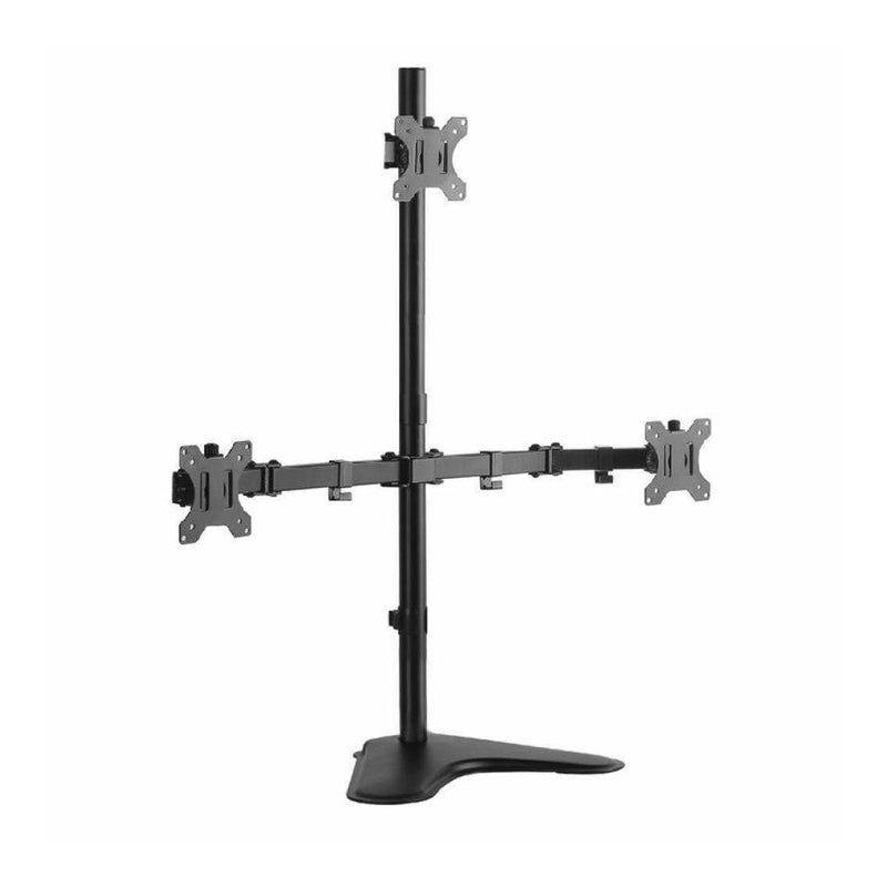 Black Adjustable Triple Monitor Desk Stand with VESA Mounts