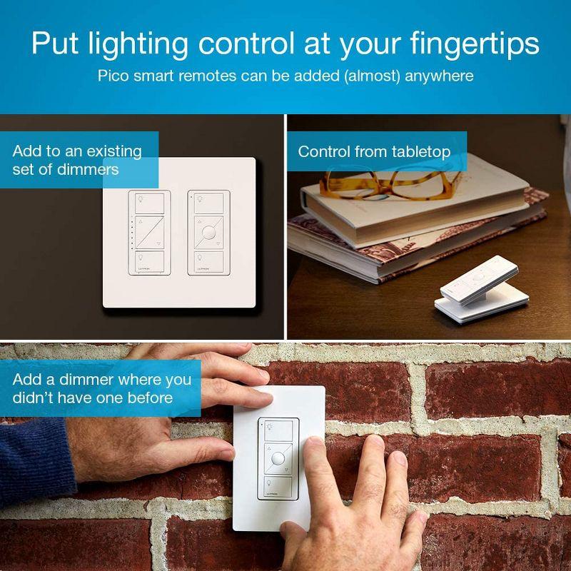 Lutron Caséta Wireless Smart Lighting Dimmer Switch Starter Kit with Caséta Smart Hub and Pico Bracket P-BDG-PKG1W-A