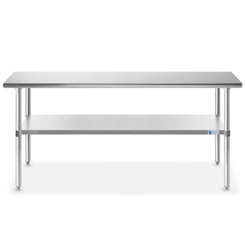 30" D x 34.5" H Stainless Steel Prep Station with Undershelf