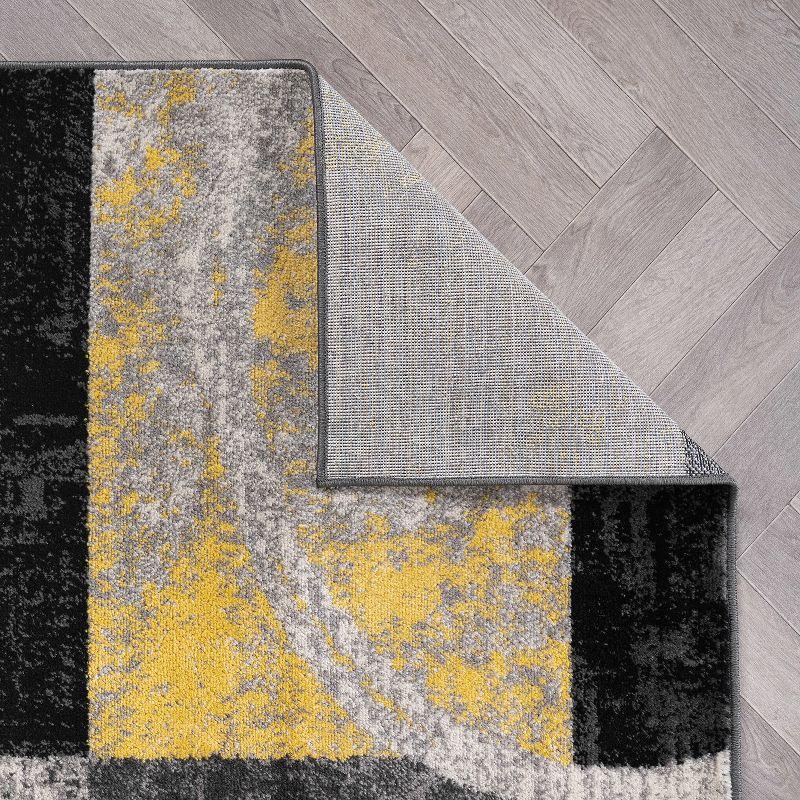 World Rug Gallery Abstract Circle Yellow 7'10"x10'2" Area Rug