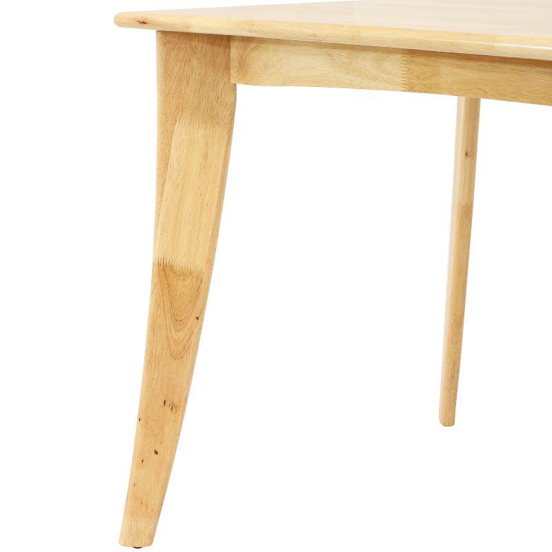 Sunnydaze Indoor 4-Foot Solid Rubberwood Rectangular Dining Table - Natural