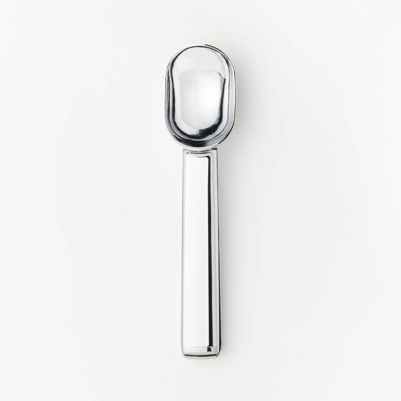 Ice Cream Scoop Silver - Figmint™: Zinc Alloy, Dishwasher-Safe, 7.6" Length, 5.05" Handle, Figmint Kitchen Tool