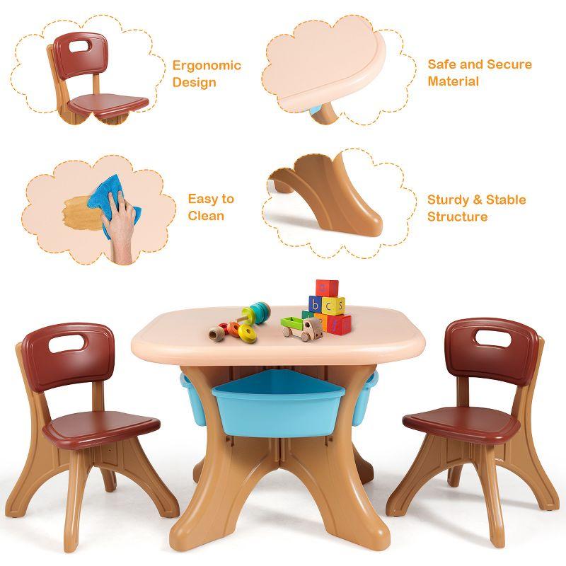 Infans Children Kids Activity Table & Chair Set Play Furniture W/Storage Indoor/Outdoor