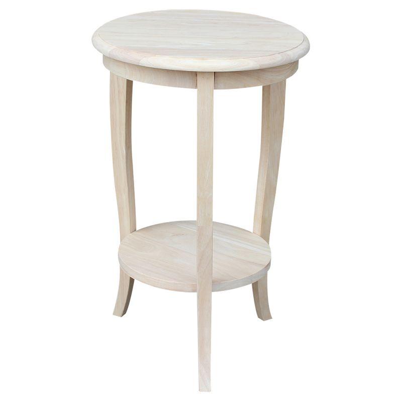 International Concepts Cambria Solid Wood End Table White: Transitional Farmhouse Style, Hardwood Side Table with Fixed Shelf