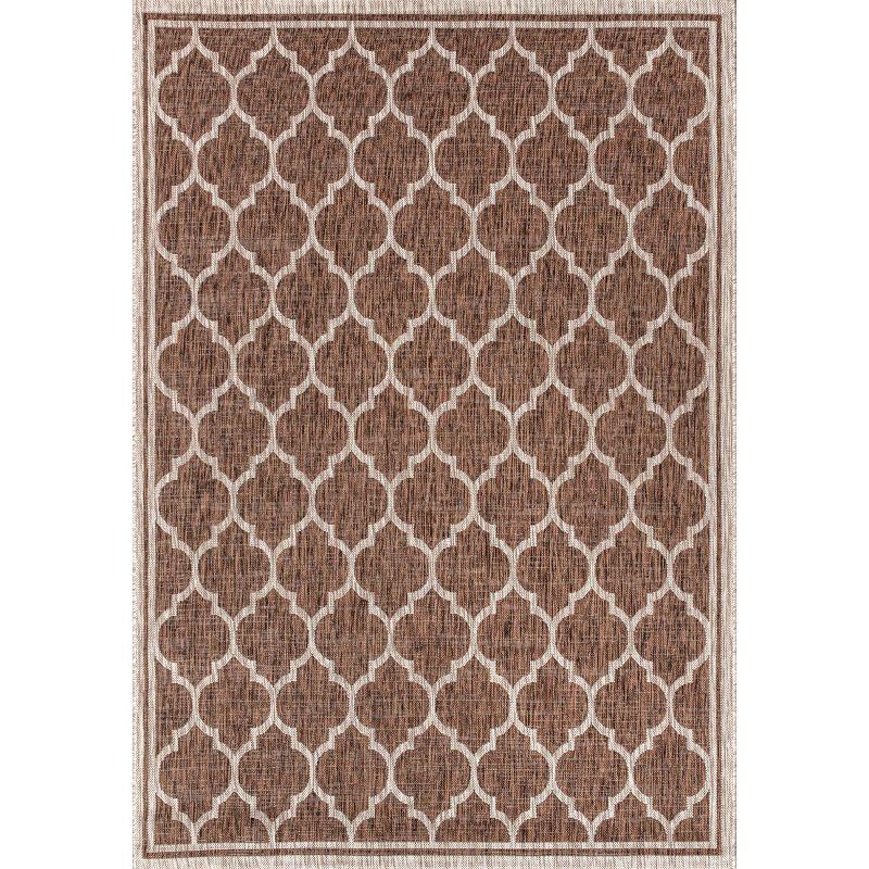 Trebol Moroccan Trellis Textured Weave Indoor/Outdoor Area Rug - JONATHAN Y