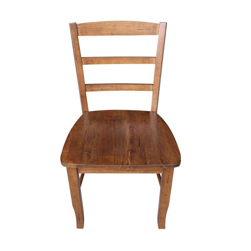 Distressed Oak Solid Wood High Ladderback Side Chair Set