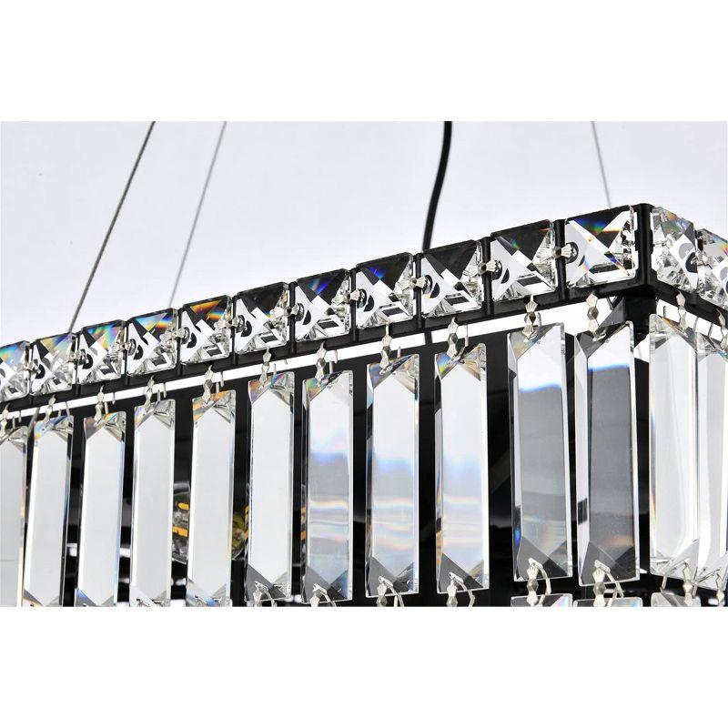 Elegant Lighting Gabe 1-Light Pendant in Black with Seeded Glass Cylinder