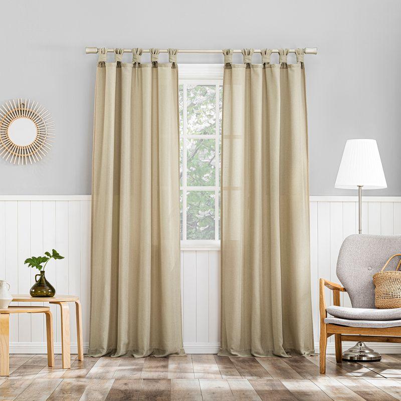 No. 918 Light Filtering Semi-Sheer Hathaway Twist Tab Top Curtain Panel