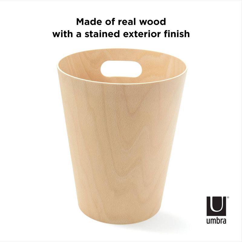 Umbra Woodrow Manufactured Wood Open Waste Basket - 2.25 Gallons