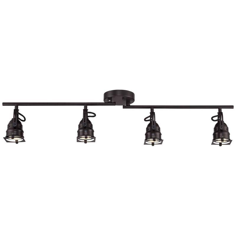 Pro Track Hamilton 4-Head LED Ceiling Track Light Fixture Kit Swing Arm Spot Light GU10 Black Bronze Finish Modern Kitchen Bathroom 23 1/4" Wide