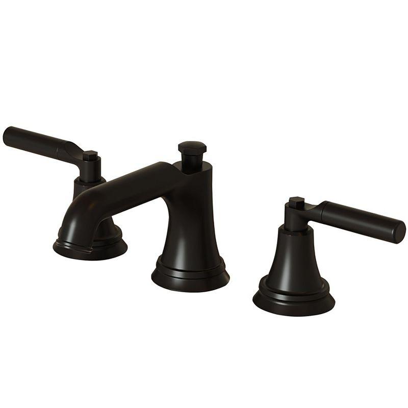 VIBRANTBATH 16456-Black Widespread 2-handle Bathroom Faucet with Drain Assembly