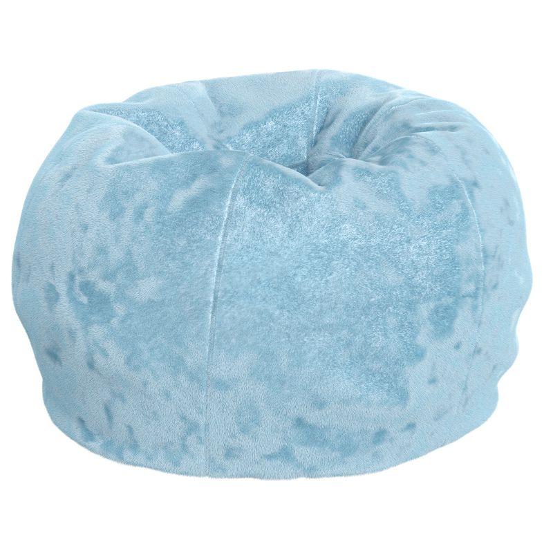 Flash Furniture Dillon Small Teal Furry Refillable Bean Bag Chair for Kids and Teens
