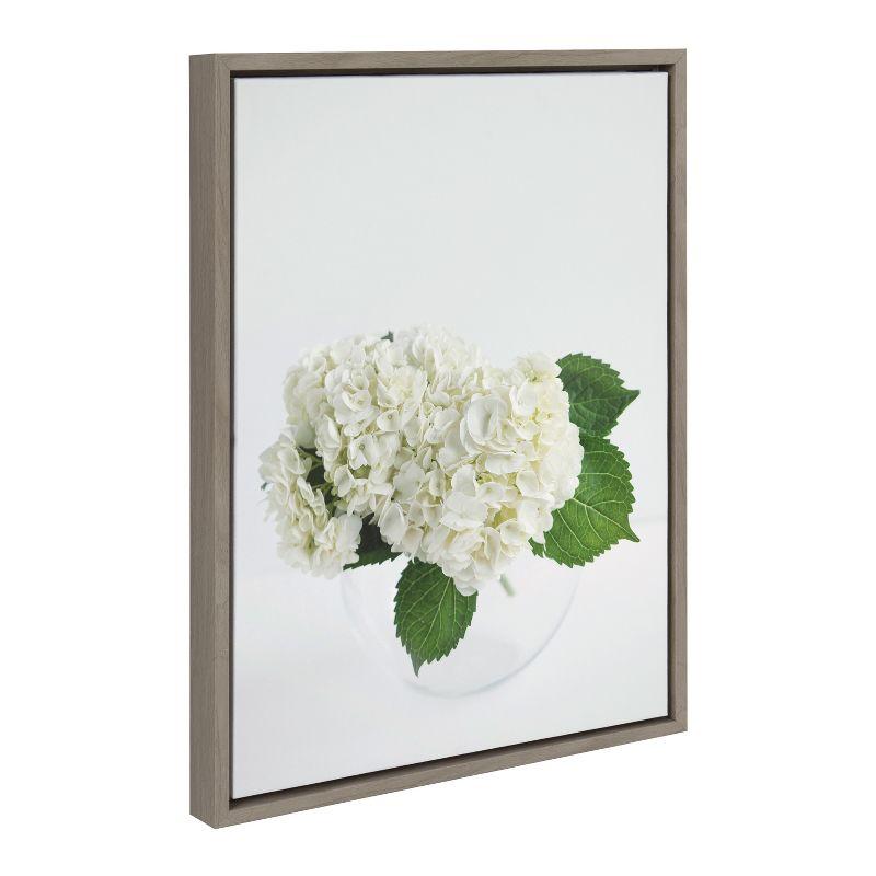 Kate and Laurel Sylvie Hydrangea Cluster Framed Canvas by Emiko and Mark Franzen of F2Images, 18x24, Gray