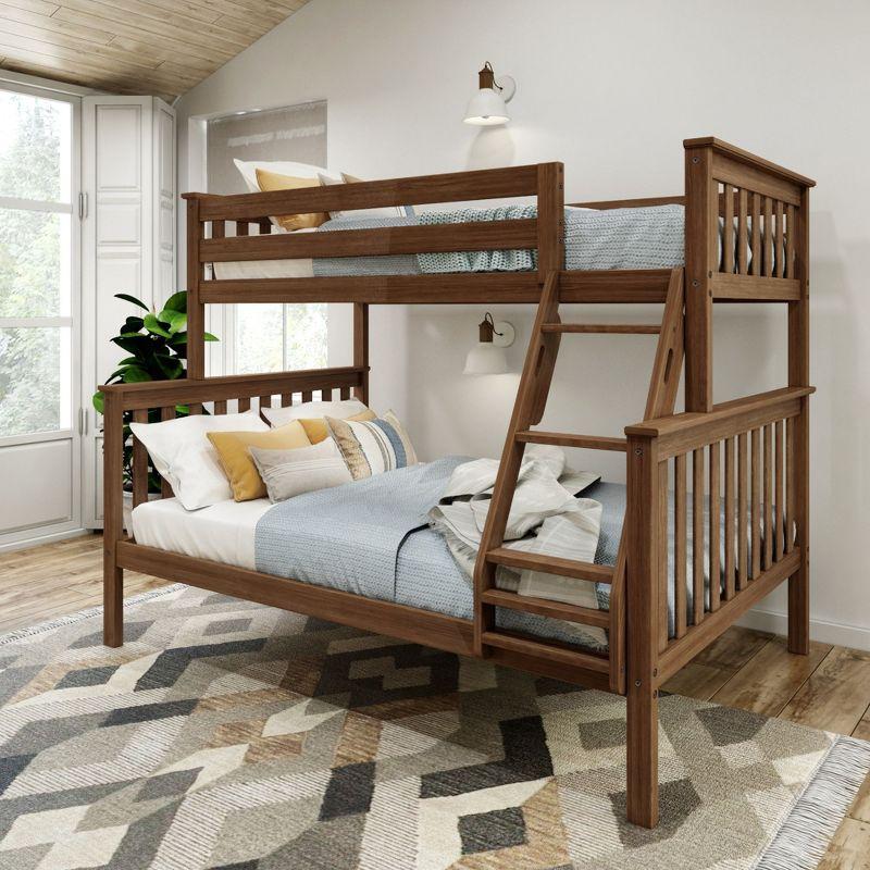 Plank+Beam Solid Wood Twin over Full Bunk Bed, No Box Spring Needed