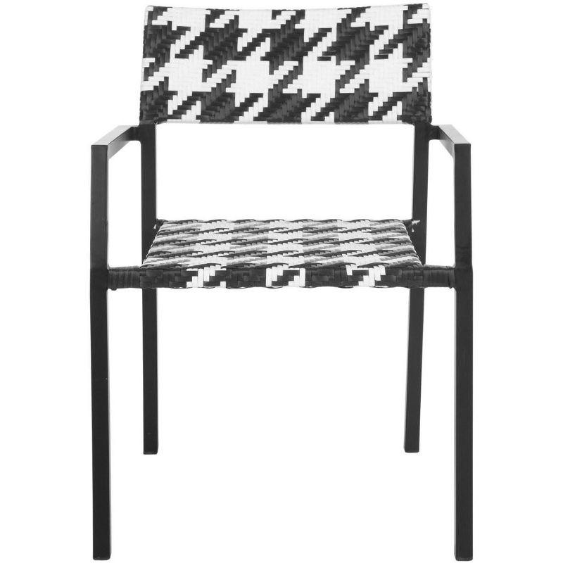 Halden Black and White Rattan Arm Chair Set