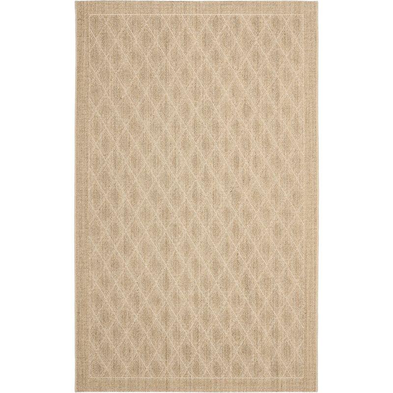 Sand Geometric Sisal 6' x 9' Hand-Knotted Area Rug