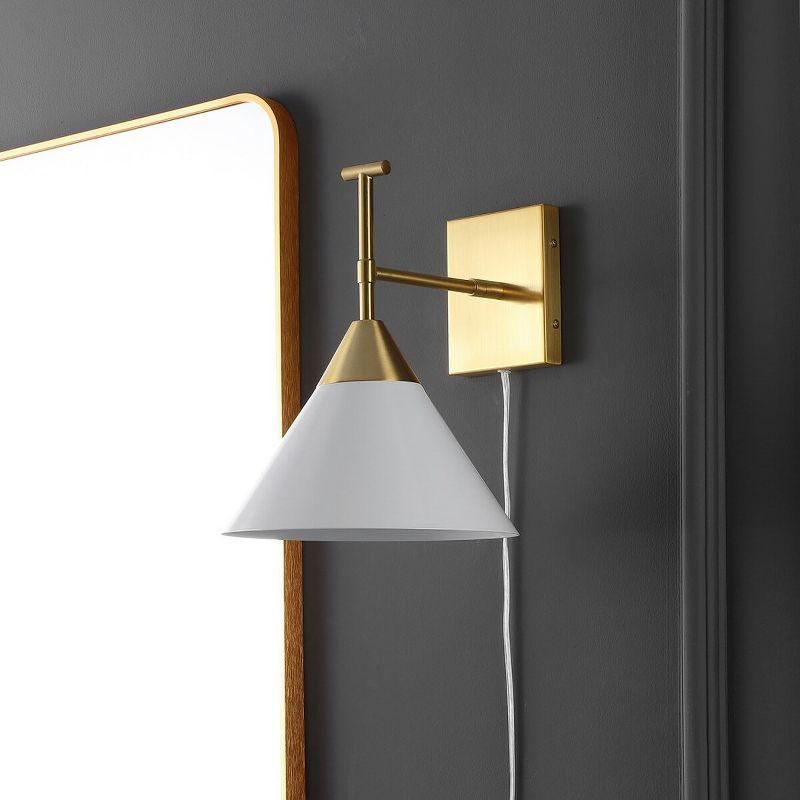 Velezia 20" Gold and White Iron Plug-In Wall Sconce