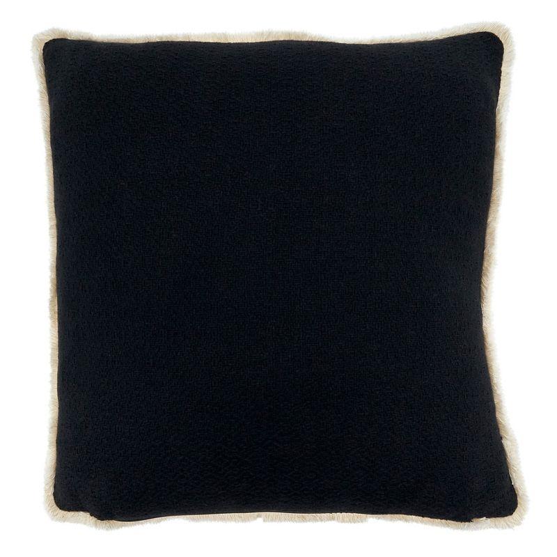 Saro Lifestyle Reversible  Decorative Pillow Cover, Black/White, 18" x 18"