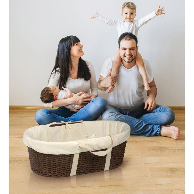 Harriet Bee Landyn Wicker-Look Moses Changing Basket with Bedding