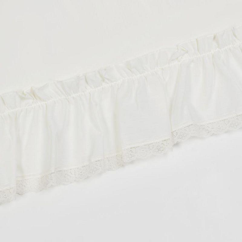 Ellis Curtain Madelyn Ruffled Victorian 1.5" Rod Pocket Valances for Windows 60" x 16" Natural