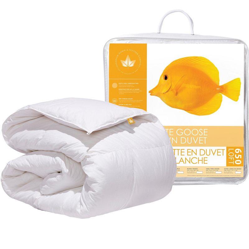 Canadian Down & Feather Company - 650 Loft White Goose Down Comforter Duvet Insert,  Winter Weight - Twin Size