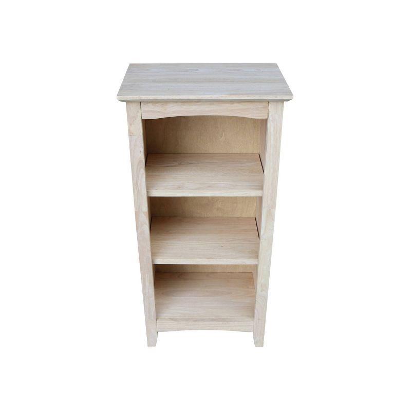 36" Shaker Bookcase Unfinished Brown - International Concepts: Solid Parawood, 2-Tier Storage