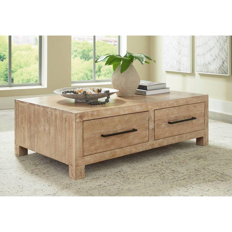 Belenburg Solid Wood 4 Legs Coffee Table with Storage