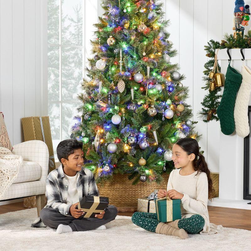 Best Choice Products 7.5ft Pre-Lit Cashmere Christmas Tree Holiday Decor w/ Cordless Connection, 2-in-1 LED Lights