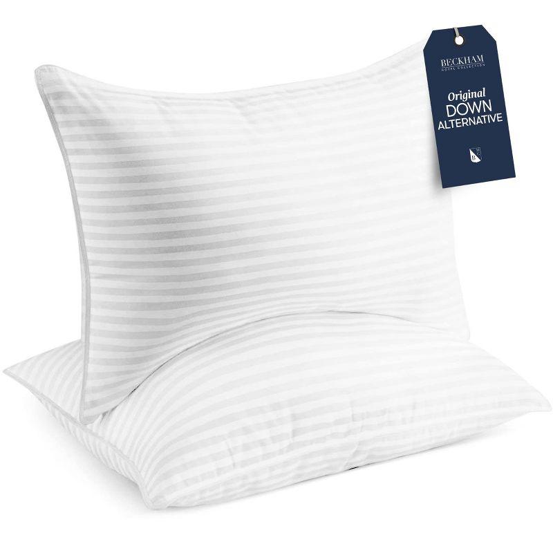 Queen Size White Hypoallergenic Memory Foam Pillows - Set of 2