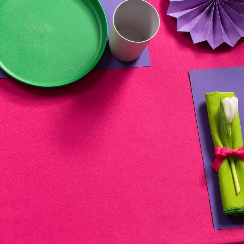 Gee Di Moda Round Tablecloth - 70 Inch - Heavy Duty Washable Polyester - for 24 to 48 Inch Round Tables - Fuchsia